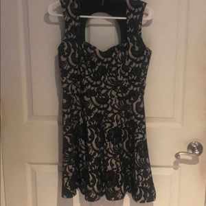 Lace fit and flare dress